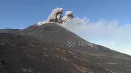 Stunning views of Mount Etna Christmas Day eruption on southeast crater