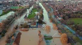 Latest drone footage shows scale of flooding in Bedford