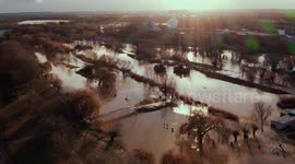 Bedford - River Ouse Floods - 4K Drone Footage