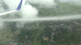 Plane dumps fuel before landing in Padang, Indonesia