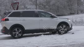 Heavy snow falls on Gloucestershire, UK