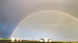 Stunning full double rainbow over Wallasey beach on wirral incredible