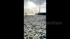 France: Storm Bella Whips Up Sea Foam In Brittany 2