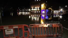 Flooding in Worcester, UK following Storm Bella