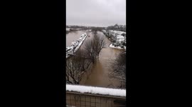Caravan park submerged by floodwater in Worcester, UK