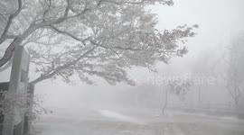 Chinese city turns into winter wonderland after sudden cold weather