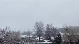 Watch large snowflakes fall as heavy snow hits Kingswinford in the Black Country, UK