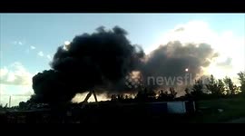 Large plume of smoke rises from fire at recycling plant in Florida