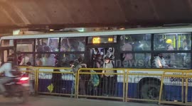 Bus jam-packed with commuters as operator flouts COVID-19 social distancing guidelines in India