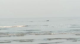 Vacant vehicle found drifting in sea in western India