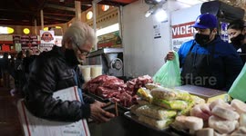 People go to the traditional market in the center of the city to buy beef and pork mainly that are basic ingredients in the traditional dinners of Mexican families during the New Year celebrations.