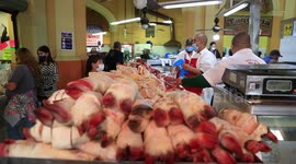 People go to the traditional market in the center of the city to buy beef and pork mainly that are basic ingredients in the traditional dinners of Mexican families during the New Year celebrations.