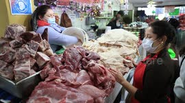 People go to the traditional market in the center of the city to buy beef and pork mainly that are basic ingredients in the traditional dinners of Mexican families during the New Year celebrations.