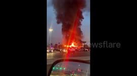 Tire shop catches fire in Las Vegas