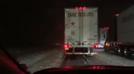 Heavy snowfall leaves thousands stranded on highway in Texas