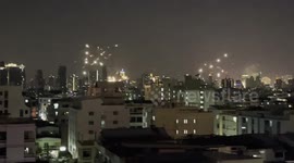 Fireworks light up city during New Year celebrations in Bangkok, Thailand