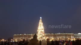 New Year decorations and spirit in the centre of St Petersburg, Russia