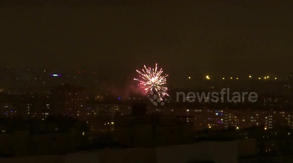 Fireworks illuminate skyline as St Petersburg celebrates New Year's Day