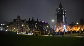 Empty Parliament Square On new Years Eve