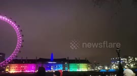 Fireworks Light Up The Sky Over Westminster
