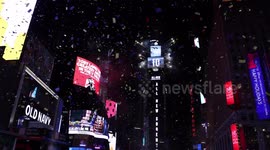 New York Ball Drop: Confetti falls over mostly empty Times Square
