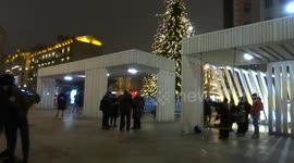 Muscovites cheer the arrival of 2021 with sparklers in Triumphalnaya Square