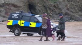 Bomb squad set off 'unexploded grenade' found on beach in Cornwall, UK