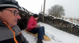 Sledging in the snow