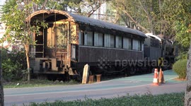 A healthy start to 2021, people running, walking and cycling at a park at sunset.