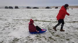 Snow hit dartmoor National Park devon New years day