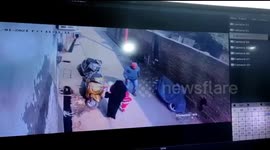 Security cam captures terrifying moment wall collapses on pedestrians in northern India