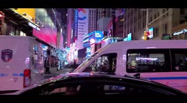 Small crowd in Times Square rings in New Year with low-key celebration, USA