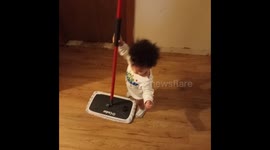 Big boy helping around the house
