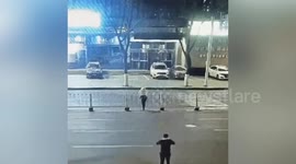 'Drunk' man pushes over central reservation so he can cross road in northern China
