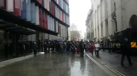 Supporters for Julian Assange gather outside London courthouse after news breaks that he won't be extradited to US