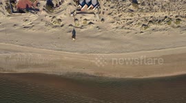 Aerial view Bahía Kino, Sonora, Mexico. sea. tourist destination, travel, Gulf of California, aerial, high angle view, beach, Sea of Cortes, Red Sea, northwest, calm, aerial photography, horizon, Kino Bay
