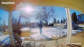 Shocking moment FedEx driver gets truck stolen mid-delivery