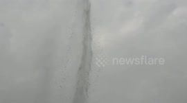 Panic ensues amid locals as water splashes up to 30 feet in central India