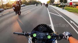 Biker Texting While Riding, Ended Up In A Crash