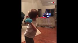 The next Tom Brady? US 2-year-old nails football trick shot with his dad