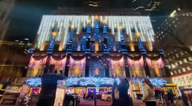Saks Fifth Avenue in New York shows off its holiday light show