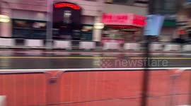 Streets of New York are blocked to prevent crowd forming