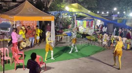 Famous Tiger dance performance at India's Karnataka