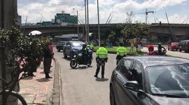 Сhecks carried out by police in mandatory quarantine zones in Bogota