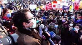 Protest against new rector appointed to Bogazici University in Istanbul, Turkey