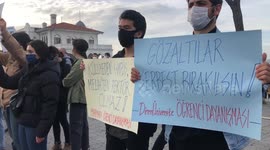 Bogazici University students protest for the third day in Kadikoy, Turkey