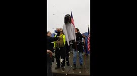Burning Governor Kate Brown effigy