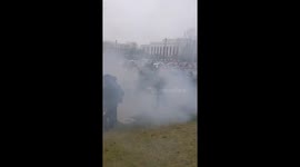 Far-right protesters throw fireworks at Oregon State Police during 'Stop The Steal' rally