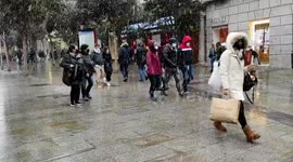 Madrid sees snow as Storm Filomena sends temperatures plummeting