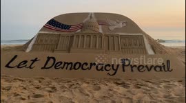 Indian sand artist creates